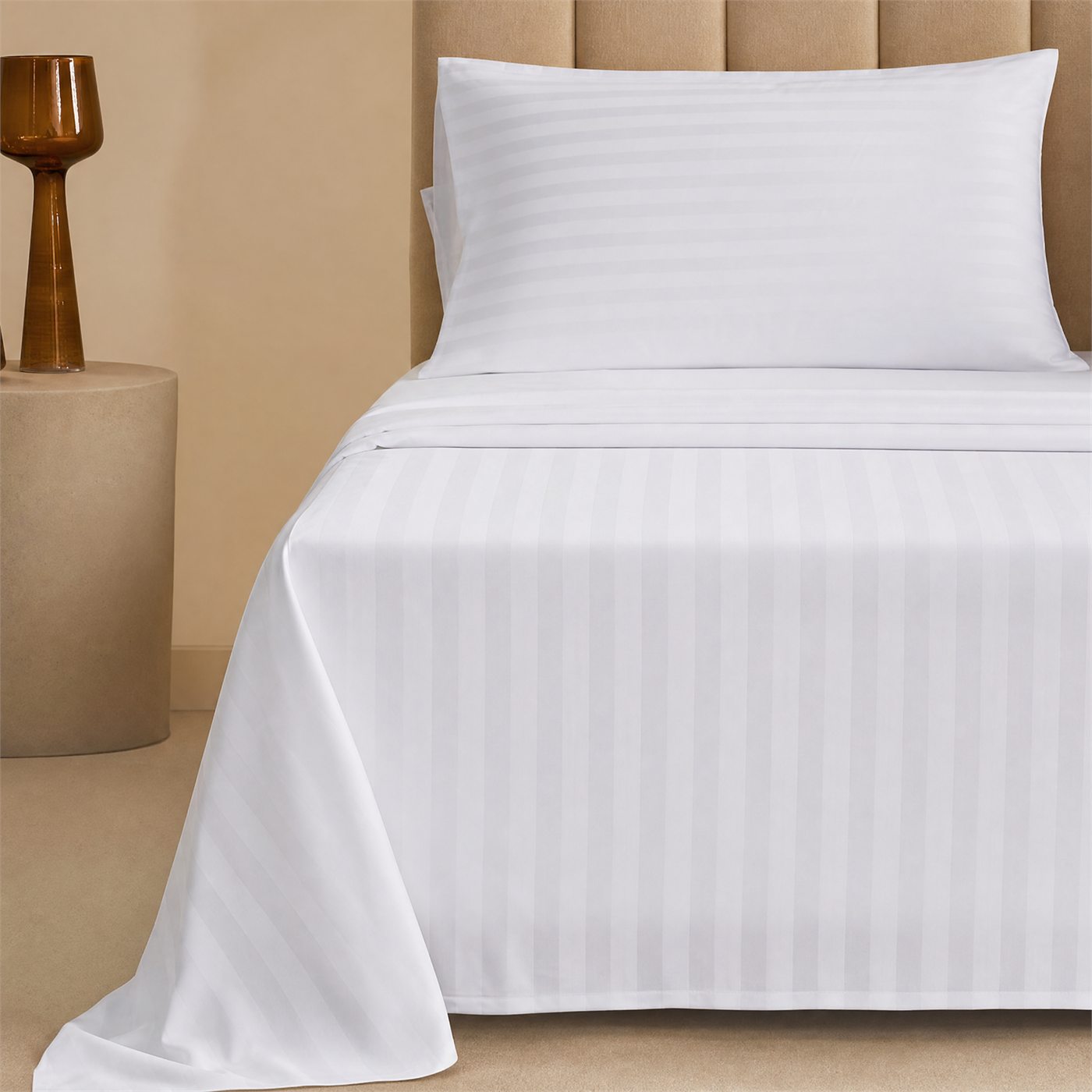 Five-star Hotel 3cm & 1cm Satin Stripe Hotel Bed Sheets